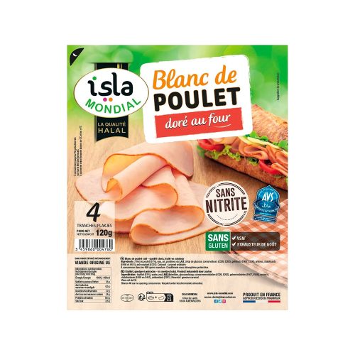 BLANC DE POULET DORE 4 TRANCHES ISLA MONDIAL - 120G