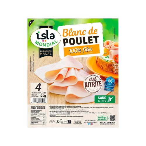 BLANC DE POULET ISLA MONDIAL 4 TRANCHES - 120G