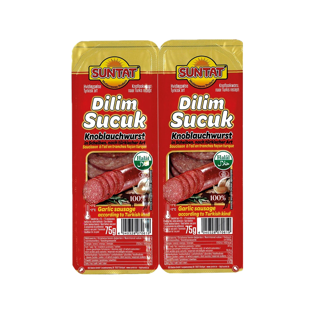 SAUCISSON A L'AIL SUNTAT EN TRANCHES SUNTAT - 2X75G